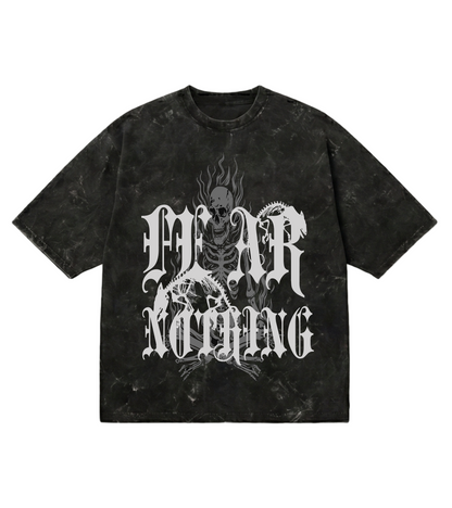 Fear Nothing Unisex Acid Washed Oversized Tee