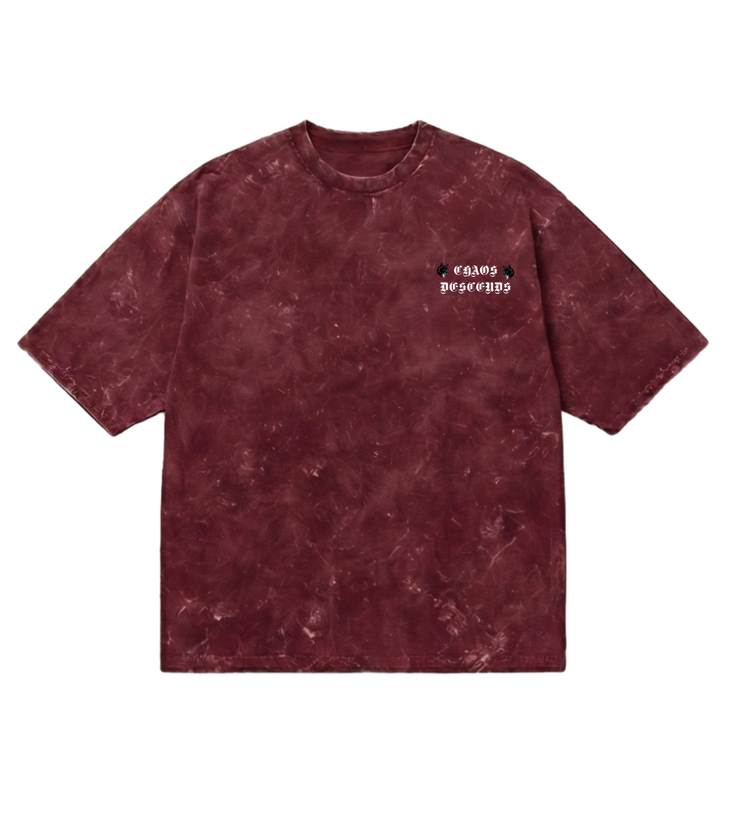 Chaos Descends Unisex Acid Washed Oversized Tee