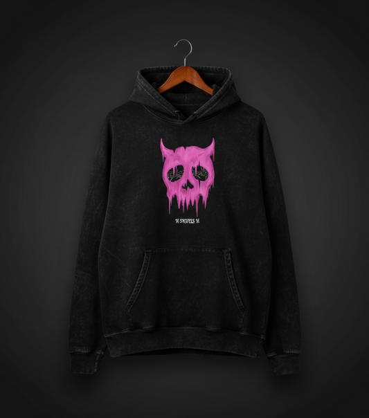 Drip Skull Unisex Acid Washed Hoodie