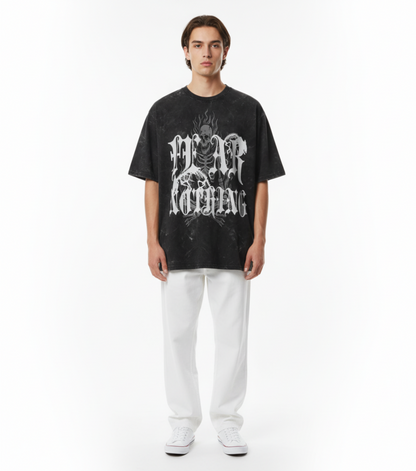 Fear Nothing Unisex Acid Washed Oversized Tee
