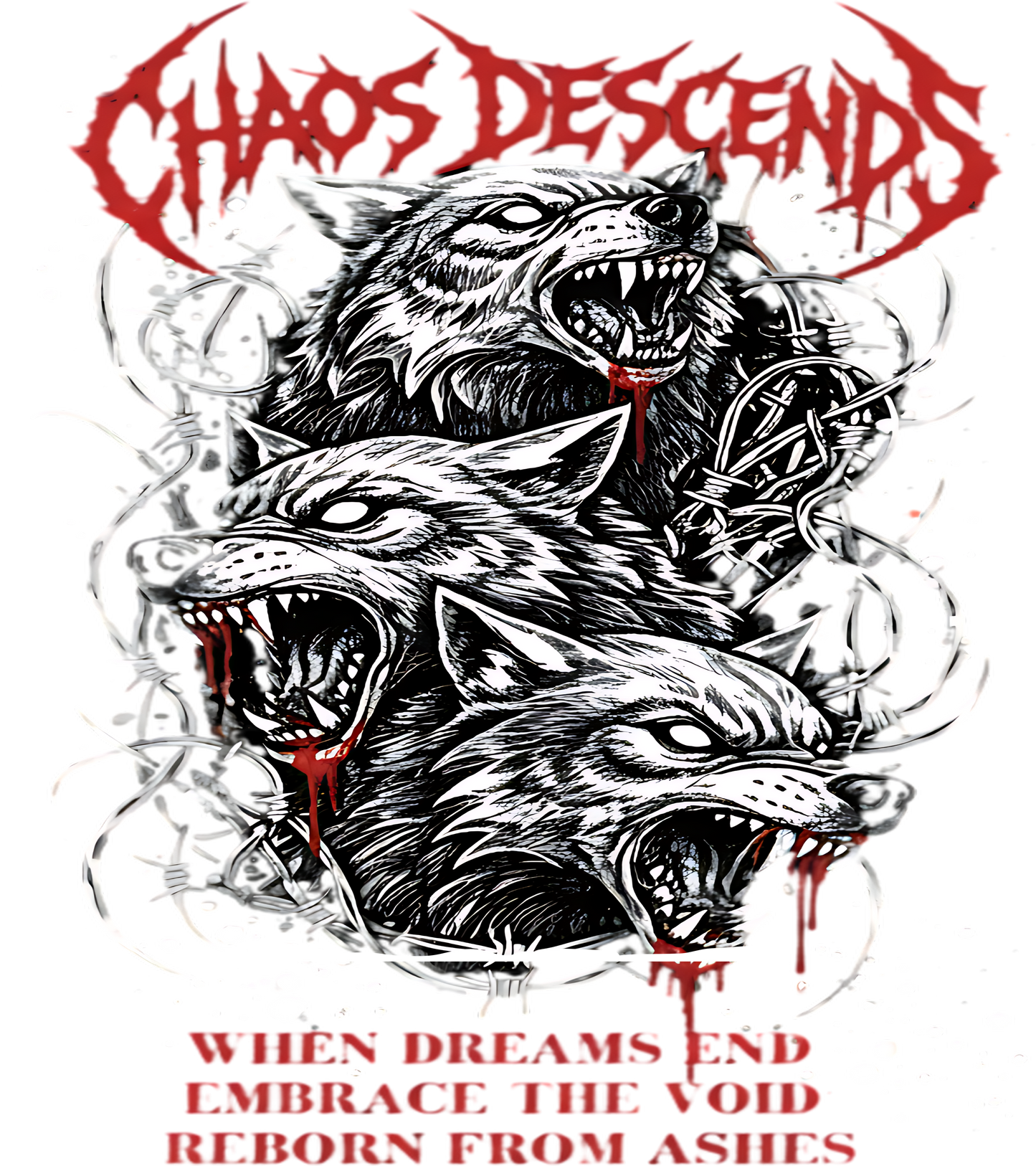 Chaos Descends Unisex Acid Washed Oversized Tee