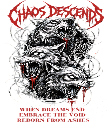 Chaos Descends Unisex Acid Washed Oversized Tee