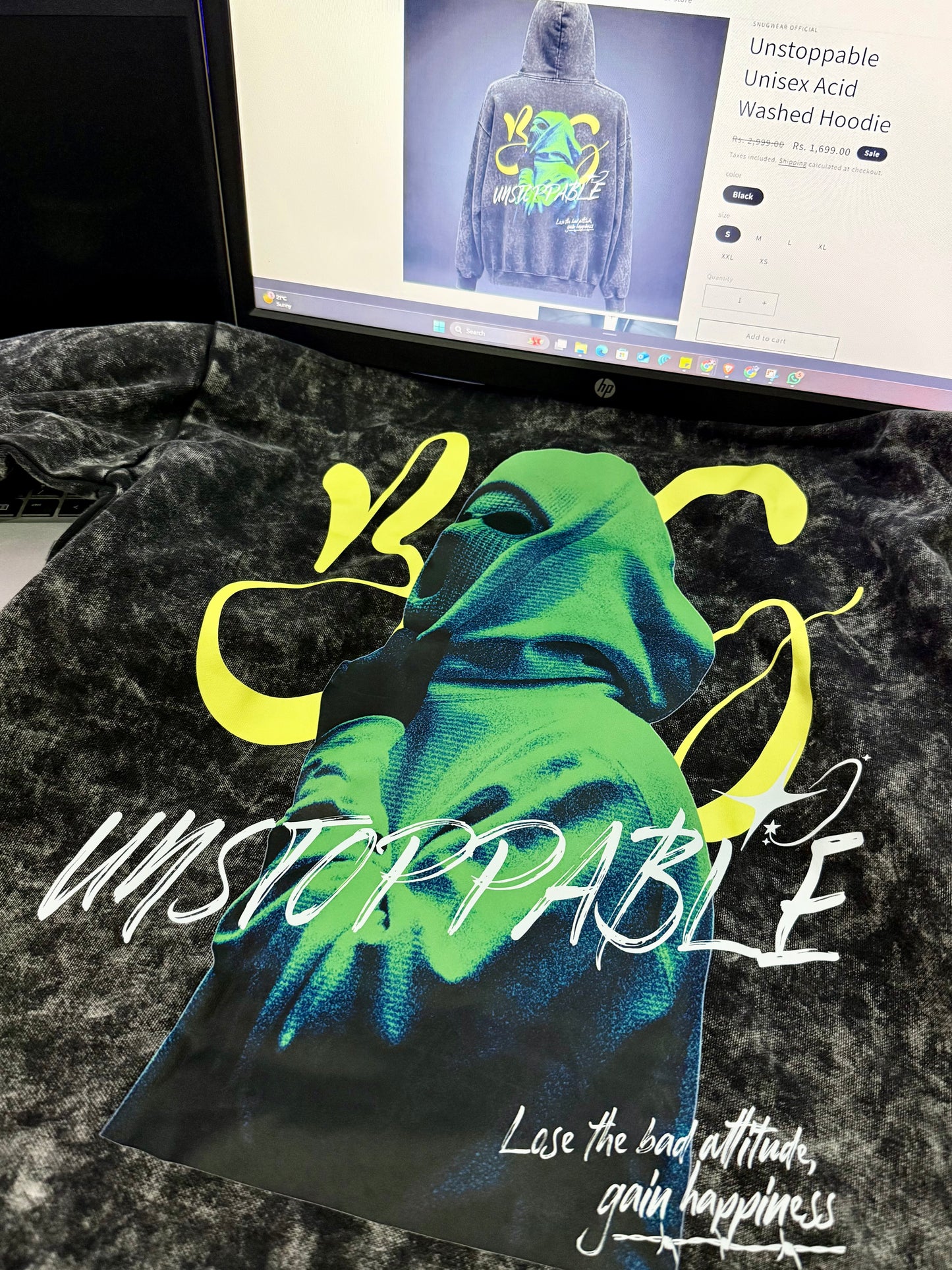 Unstoppable Unisex Acid Washed Hoodie