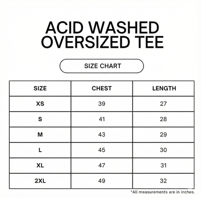 Haters Unisex Acid Washed Oversized Tee