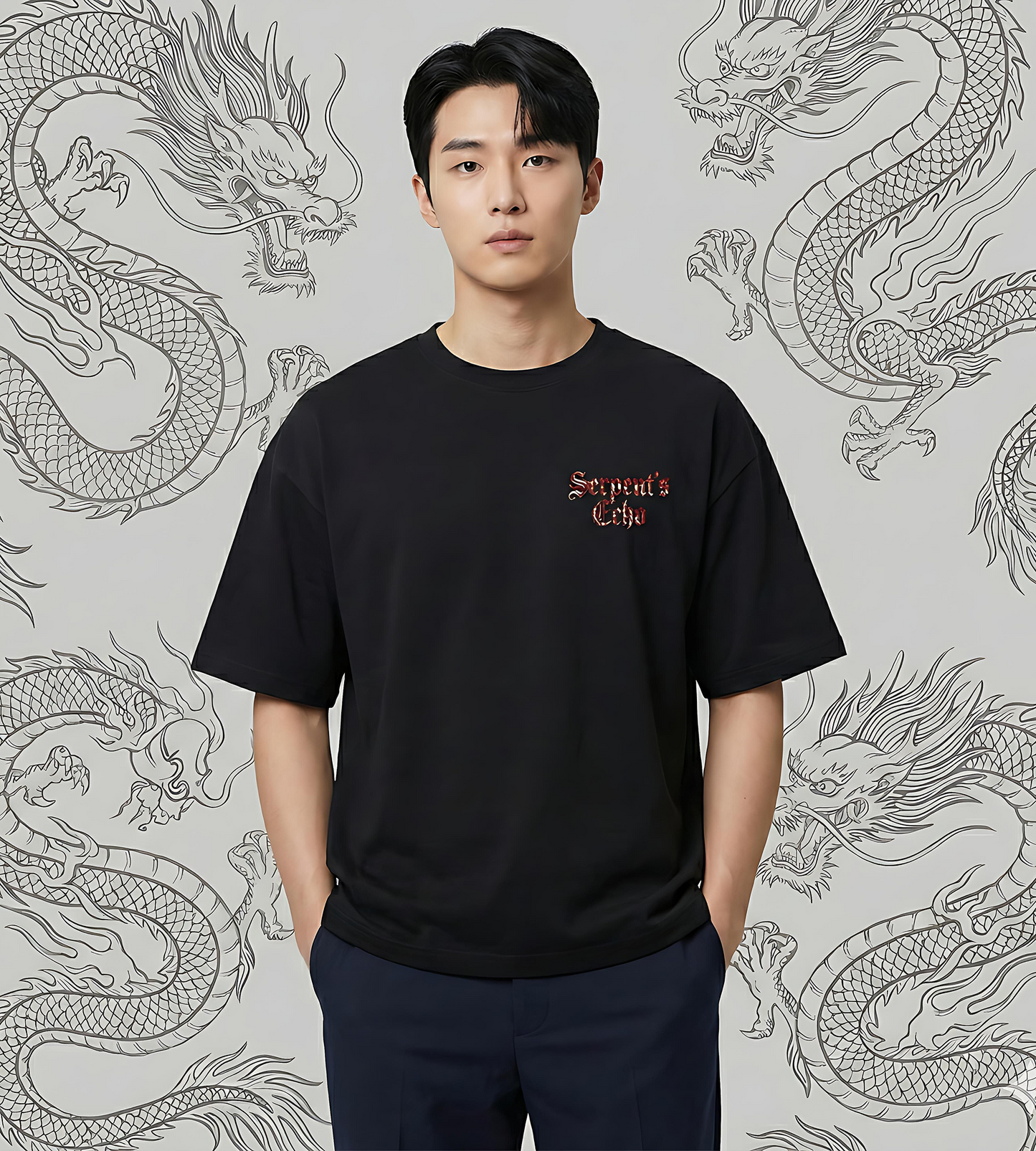 Serpent’s Echo Unisex Oversized Tee