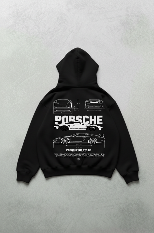 Porsche Blueprint Oversized Hoodie