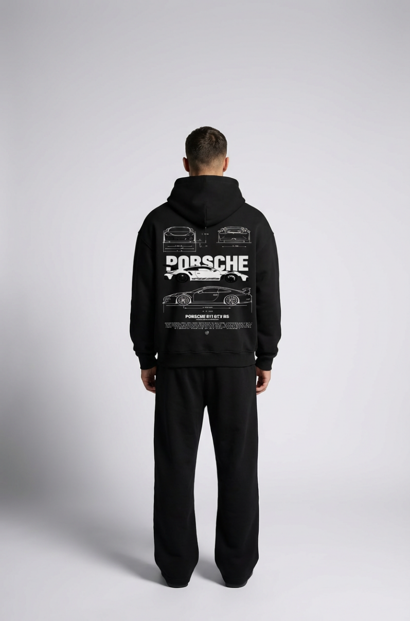 Porsche Blueprint Oversized Hoodie