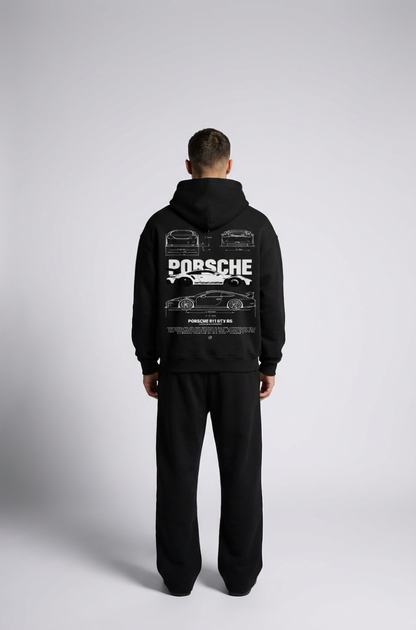 Porsche Blueprint Oversized Hoodie